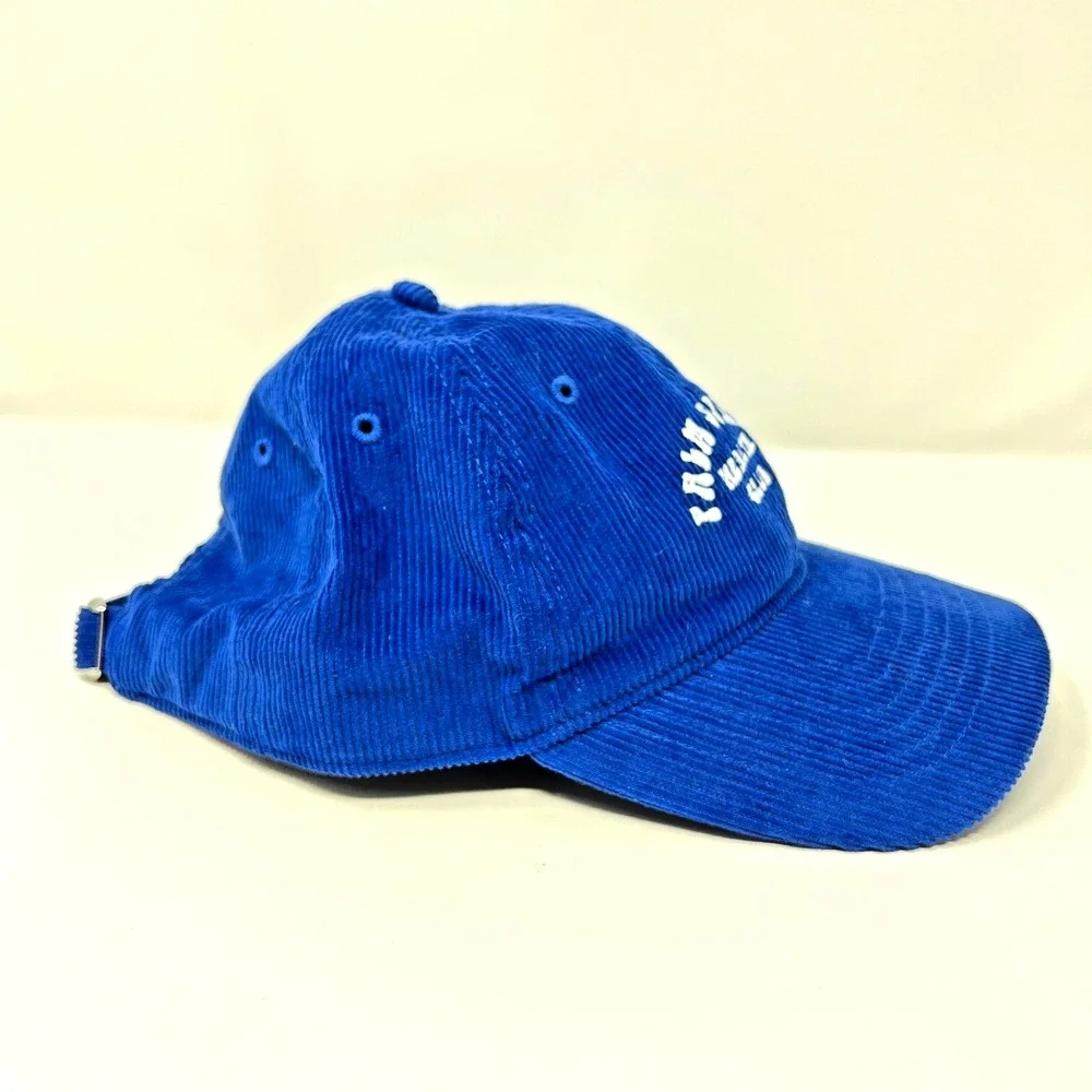 Palm Springs Health Club Corduroy Hat Cap Strapback Adjustable Blue Embroidered